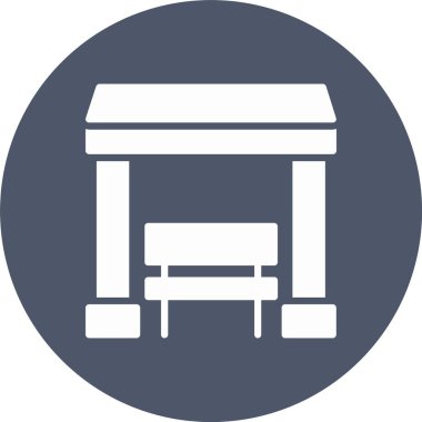 Otobüs İstasyonu Kabartma Çemberi Simgesi