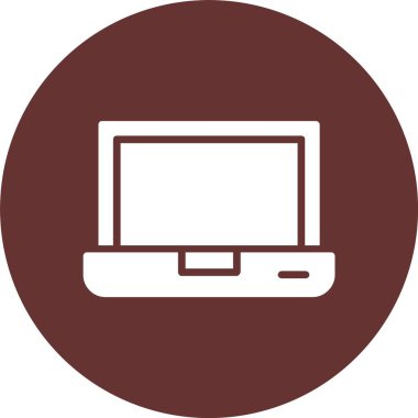 Laptop Kabartma Çemberi Simgesi