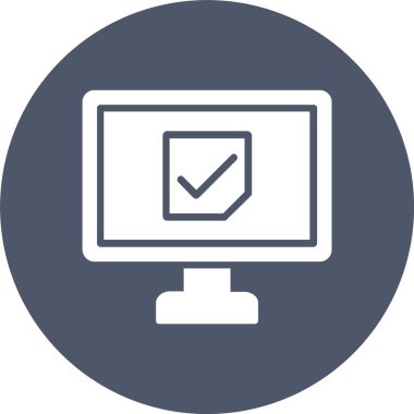 Tik İşareti Kabartma Çemberi Simgesi