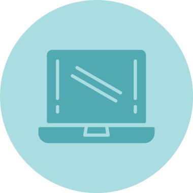 Laptop Kabartma Çemberi Simgesi