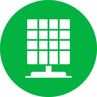 Güneş Paneli Kabartma Çemberi Simgesi