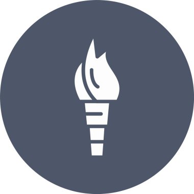 Meşale Kabartma Çemberi Simgesi