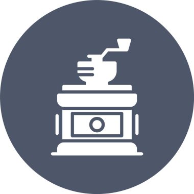 Kahve Öğütücü Kabartma Çemberi Simgesi