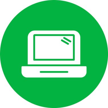 Laptop Kabartma Çemberi Simgesi