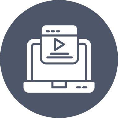 Ortam Vektör Satırı Kabartma Çemberi Simgesi