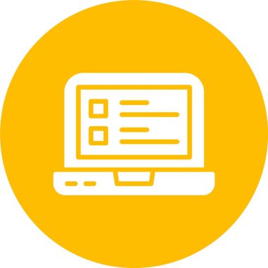 Laptop Kabartma Çemberi Simgesi