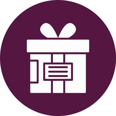 Hediye Kutusu Kabartma Çemberi Simgesi