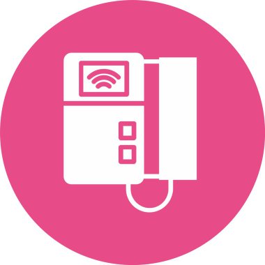 Video Kapısı Telefon Kabartma Çemberi Simgesi