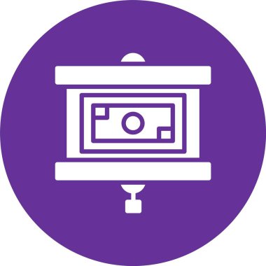 Projektör Ekran Kabartma Çemberi Simgesi