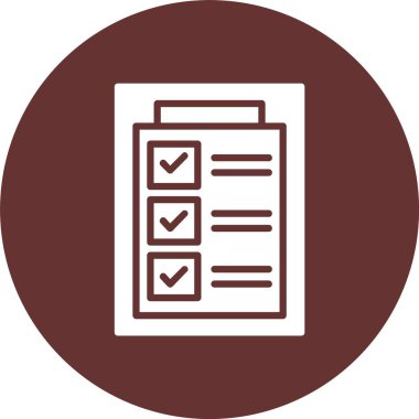 Kontrol Listesi Kabartma Çemberi Simgesi