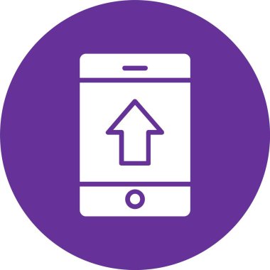 Yukarı Ok Kabartma Çemberi Simgesi