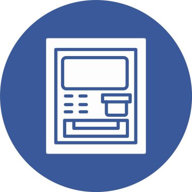 Atm Makinesi Kabartma Çemberi Simgesi