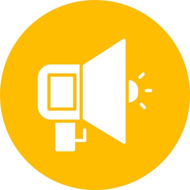 Megafon Kabartma Çemberi Simgesi