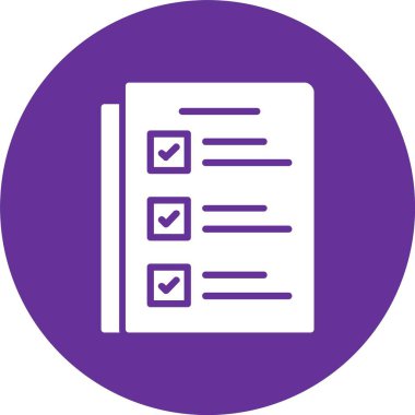 Liste Vektörü Kabartma Çemberi Simgesi