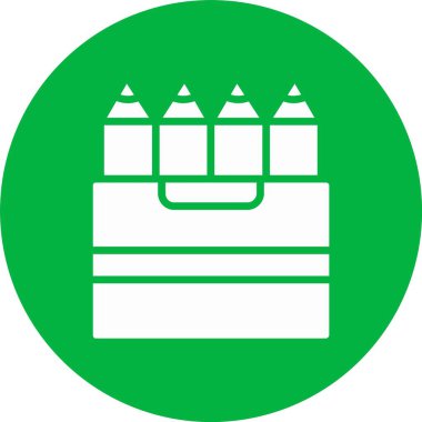 Renkli Kalemler Kabartma Çemberi Simgesi