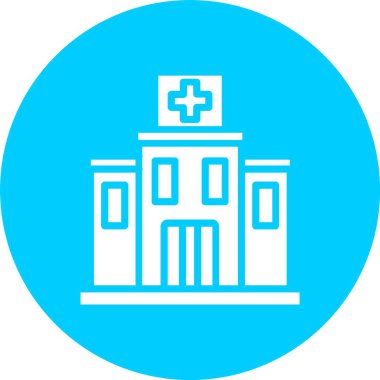 Hastane Binası Kabartma Çemberi Simgesi