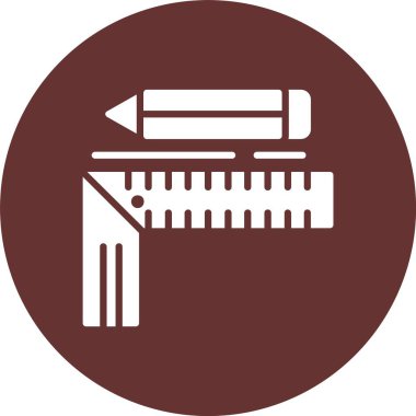 Açılı Cetvel Kabartma Çemberi Simgesi