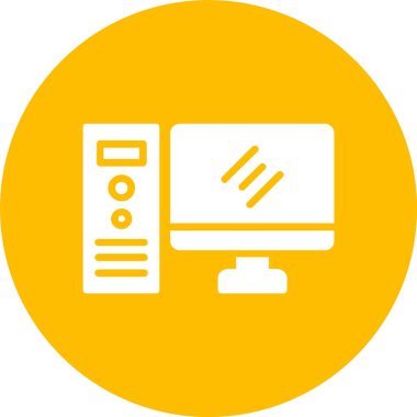 Masaüstü Bilgisayar Kabartma Çemberi Simgesi