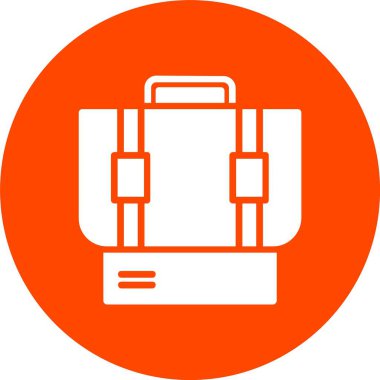 Evrak çantası Vektör Satırı Kabartma Çemberi Simgesi