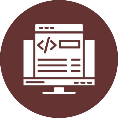 Web Geliştirme Kabartma Çemberi Simgesi