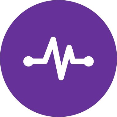 Kardiyogram Kabartma Çemberi Simgesi