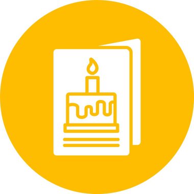 Doğum günü kartı kabartma Çemberi Simgesi