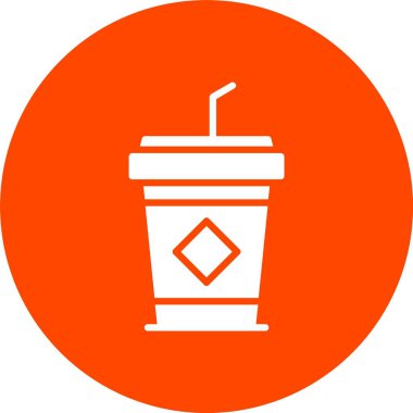 Buzlu Kahve Kabartma Çemberi Simgesi