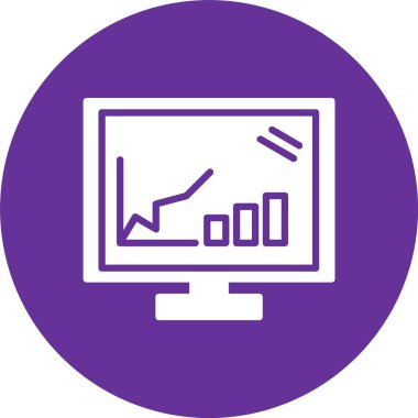 İstatistiksel Grafik Kabartma Çemberi Simgesi