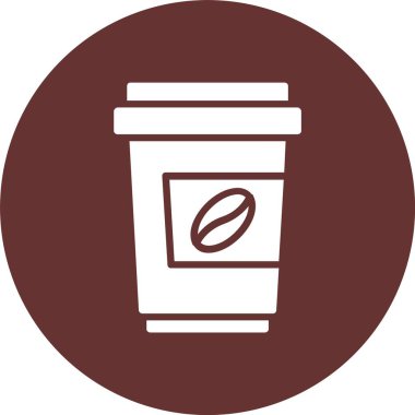 Kahve Kupası Kabartma Çemberi Simgesi