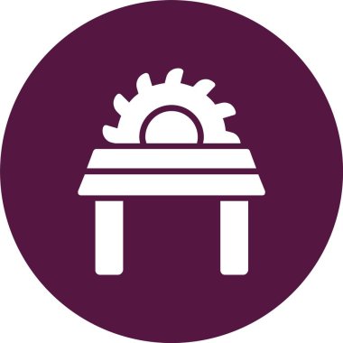 Tablo Testere Kabartma Çemberi Simgesi