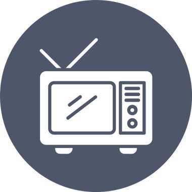 Eski Tv Kabartma Çemberi Simgesi