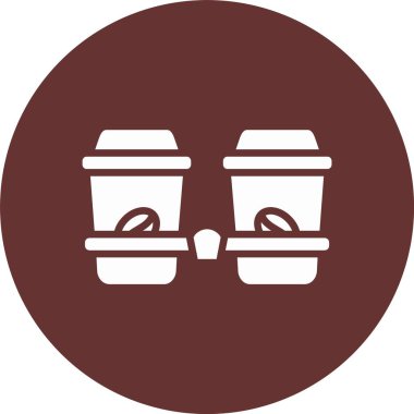 Kahve Kupası Kabartma Çemberi Simgesi