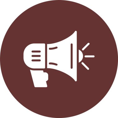 Megafon Vektör Kabartma Çember Simgesi