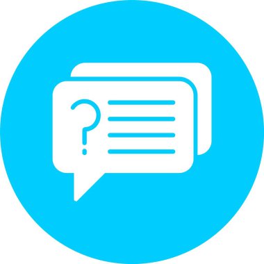 Soru Vektörü Kabartma Çemberi Simgesi