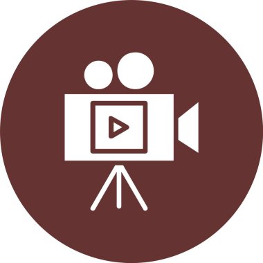 Video Kamera Kabartma Çemberi Simgesi