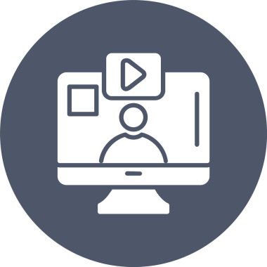 Video Çağrısı Vektör Kabartma Çemberi Simgesi