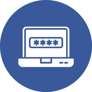 Parola Vektör Satırı Kabartma Çemberi Simgesi