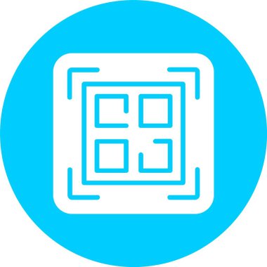 Qr Kod Kabartma Çemberi Simgesi