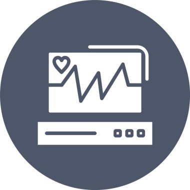 ECG İzleyici Kabartma Çemberi Simgesi