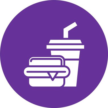 Fast Food Kabartma Çemberi Simgesi