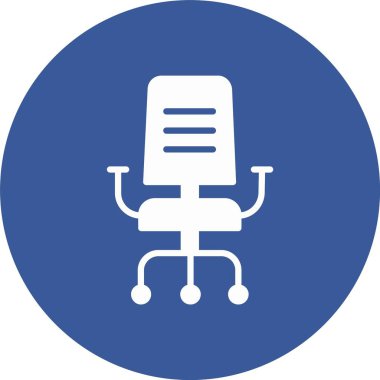 Ofis Sandalyesi Kabartma Çemberi Simgesi