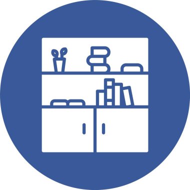 Kitap Rafı Kabartma Çemberi Simgesi