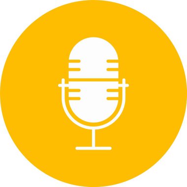Mikrofon Kabartma Çember Simgesi