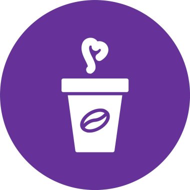 Kahve Kupası Kabartma Çemberi Simgesi