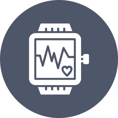 Akıllı Saat Vektör Satırı Kabartma Çemberi Simgesi