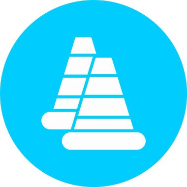 Trafik Konisi Kabartma Çemberi Simgesi