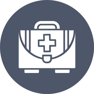 İlk Yardım Çantası Kabartma Çemberi Simgesi