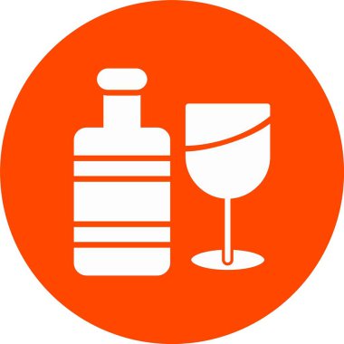 Şarap Camı Kabartma Çemberi Simgesi