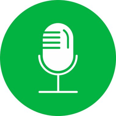 Mikrofon Kabartma Çember Simgesi