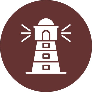 Deniz feneri Kabartma Çemberi Simgesi